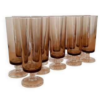 Luminarc smoked stemmed flute glasses