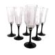 6 coupes à champagne pied noir