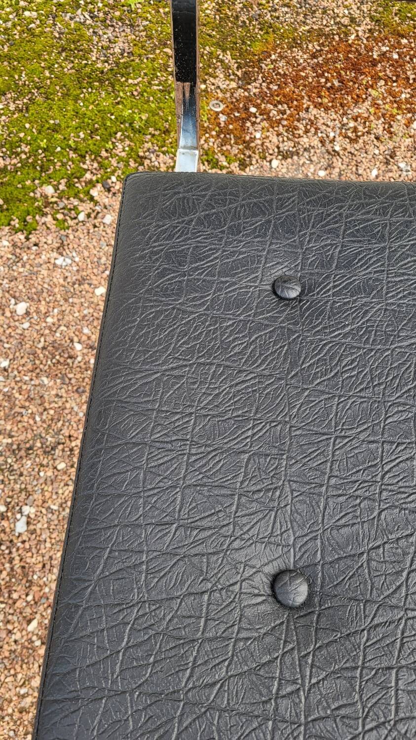 Pair of chromed design skai chairs - 1950s