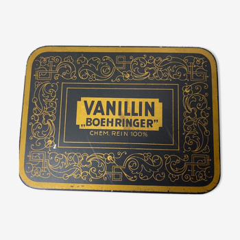 Boîte de vanilline Boehringer en fer blanc ancienne
