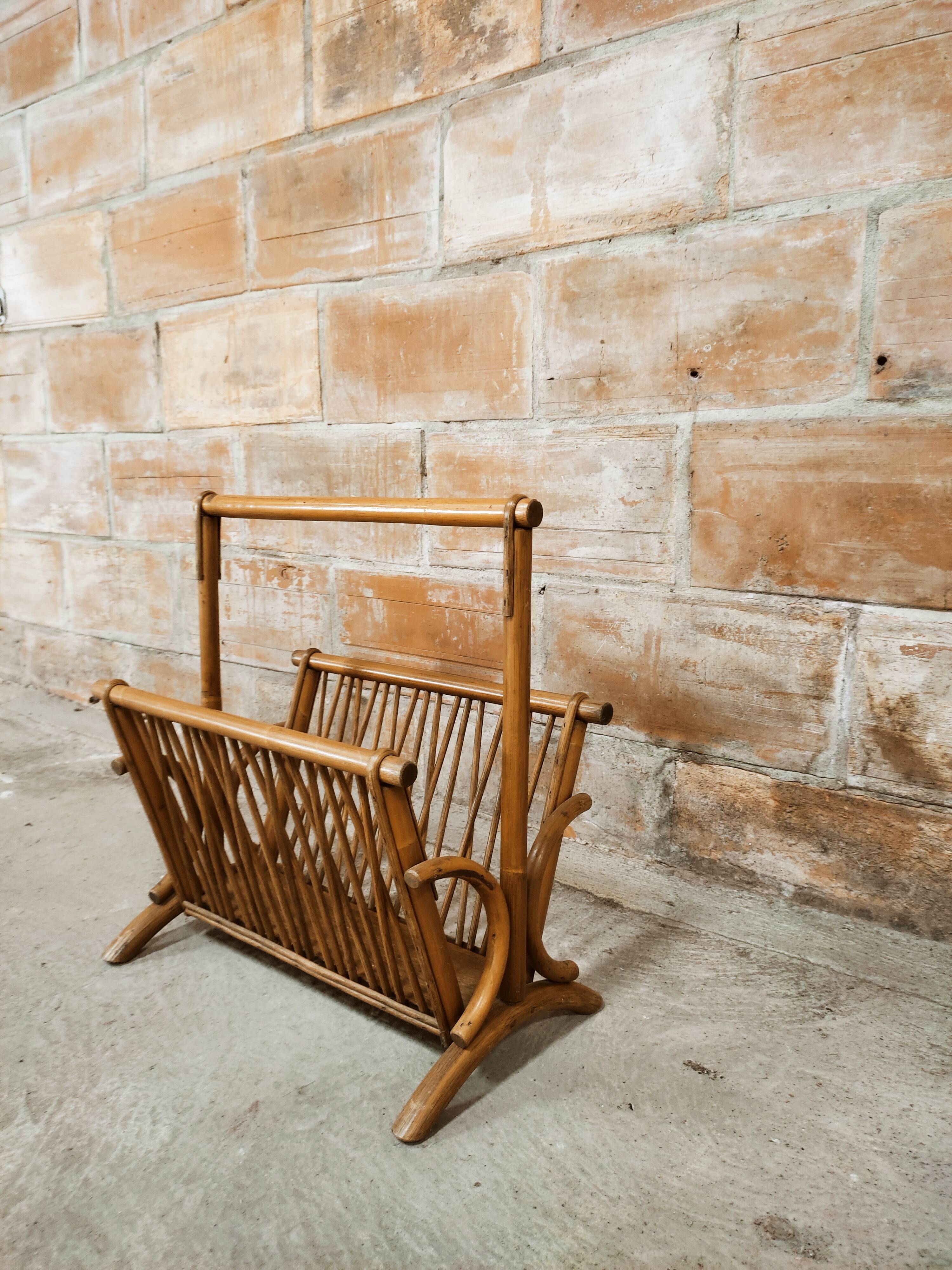 Bamboo magazine holder