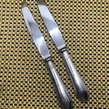 Pair of Christofle silver-plated knives, Pompadour model