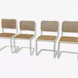 Set of 4 Cesca b32 model chairs in white dining chair
