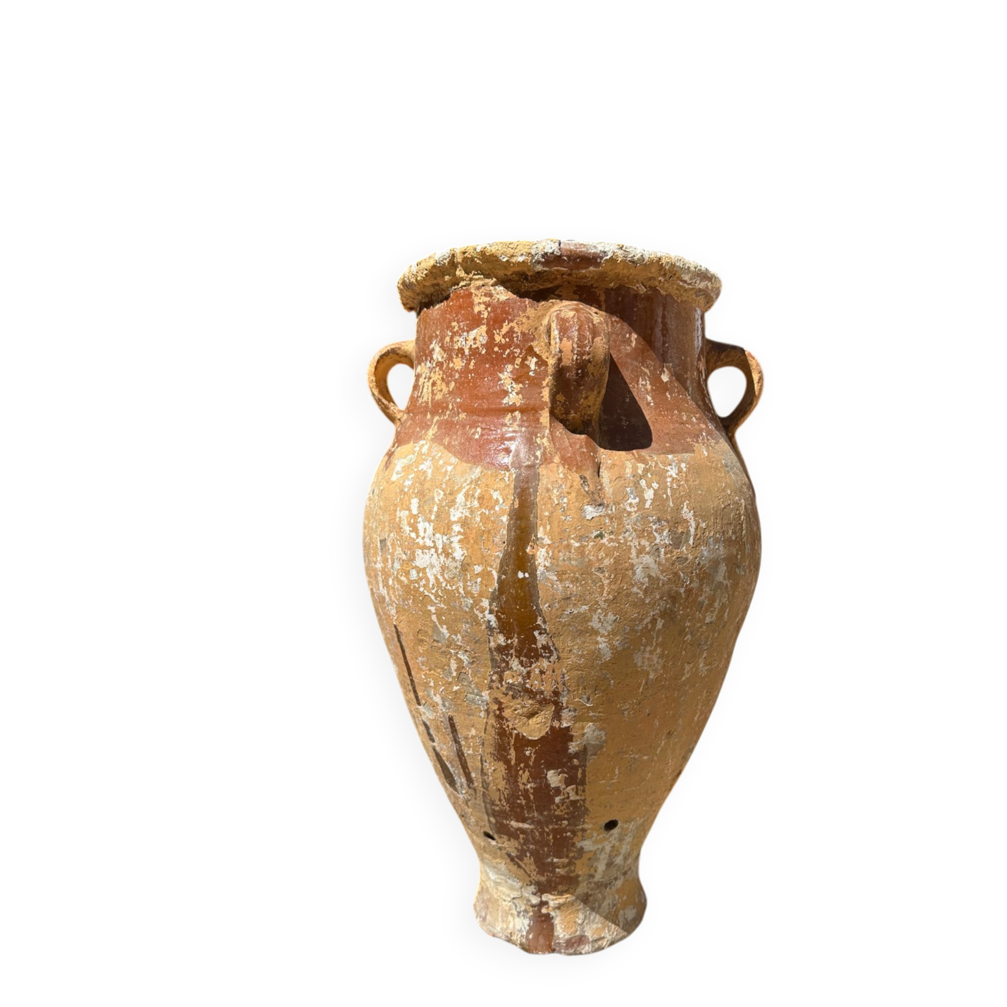 Ancient terracotta pottery jar from the 19th century