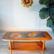 Ceramic and teak coffee table, Scandinavian design from the 60s