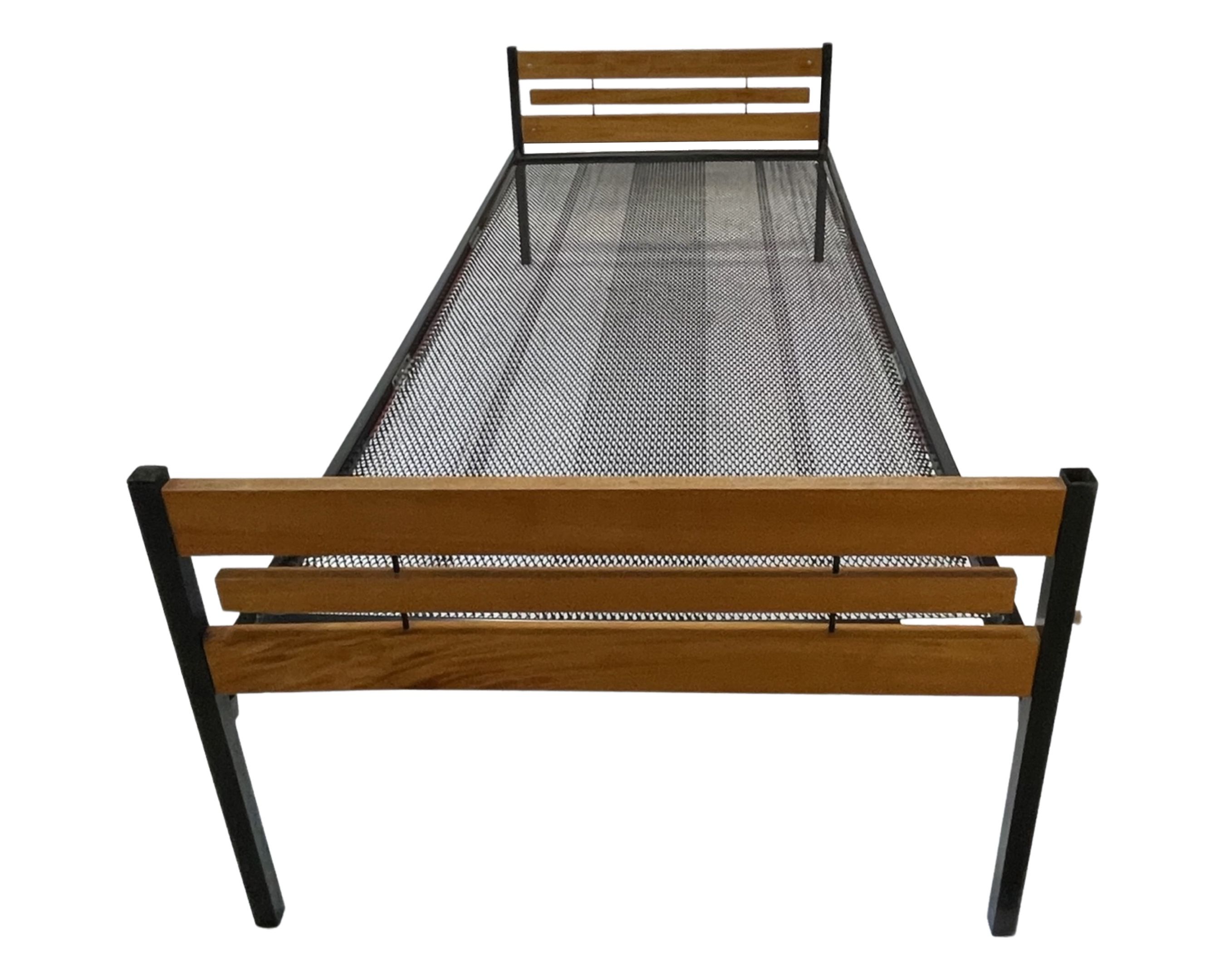 Vintage scandinavian bed daybed by Dico Holland 1960s teak metal
