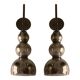 Set of Two Contemporary Smoked in Black Nickel Wall Sconces