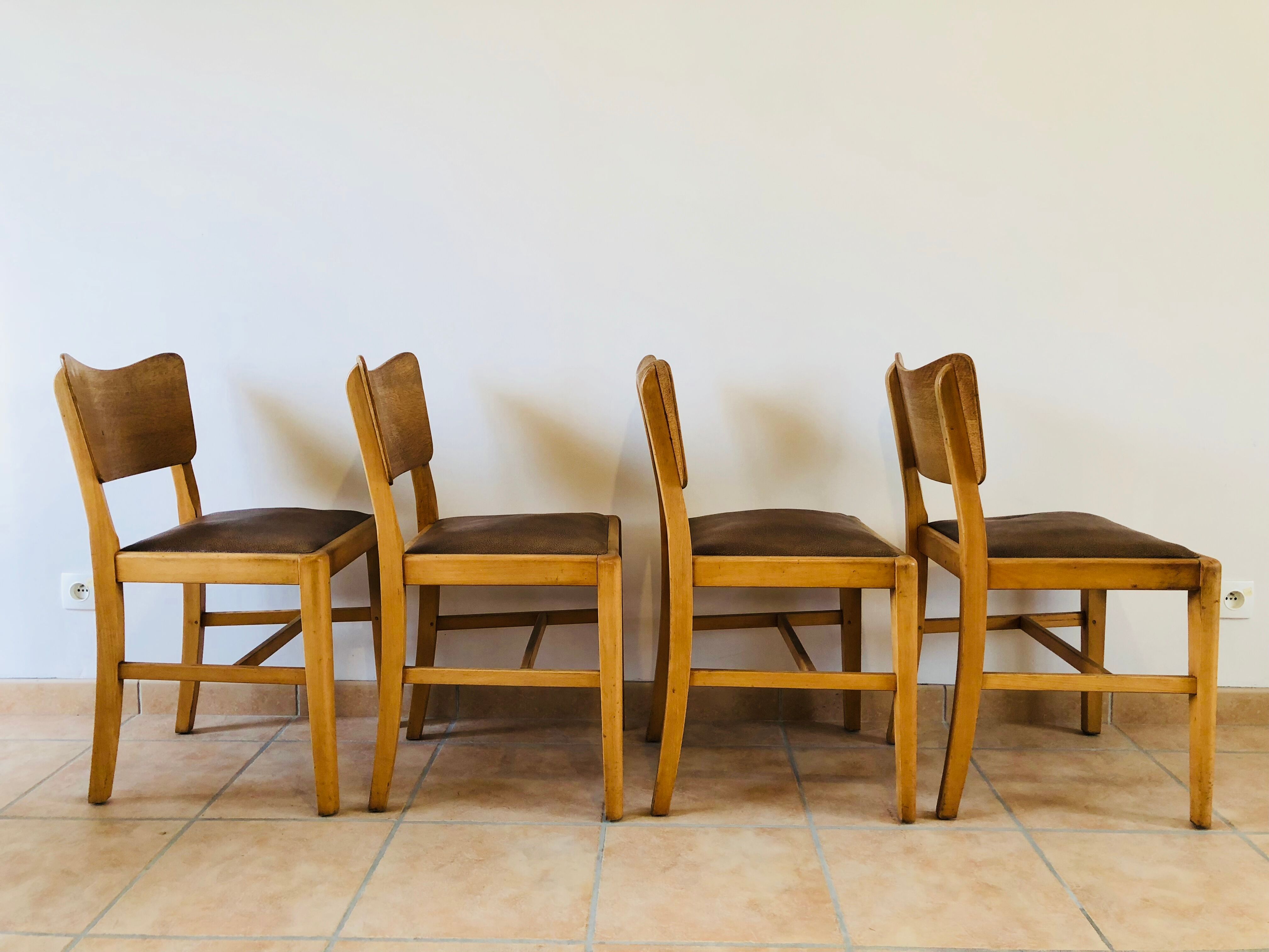 Set of 4 chairs oak
