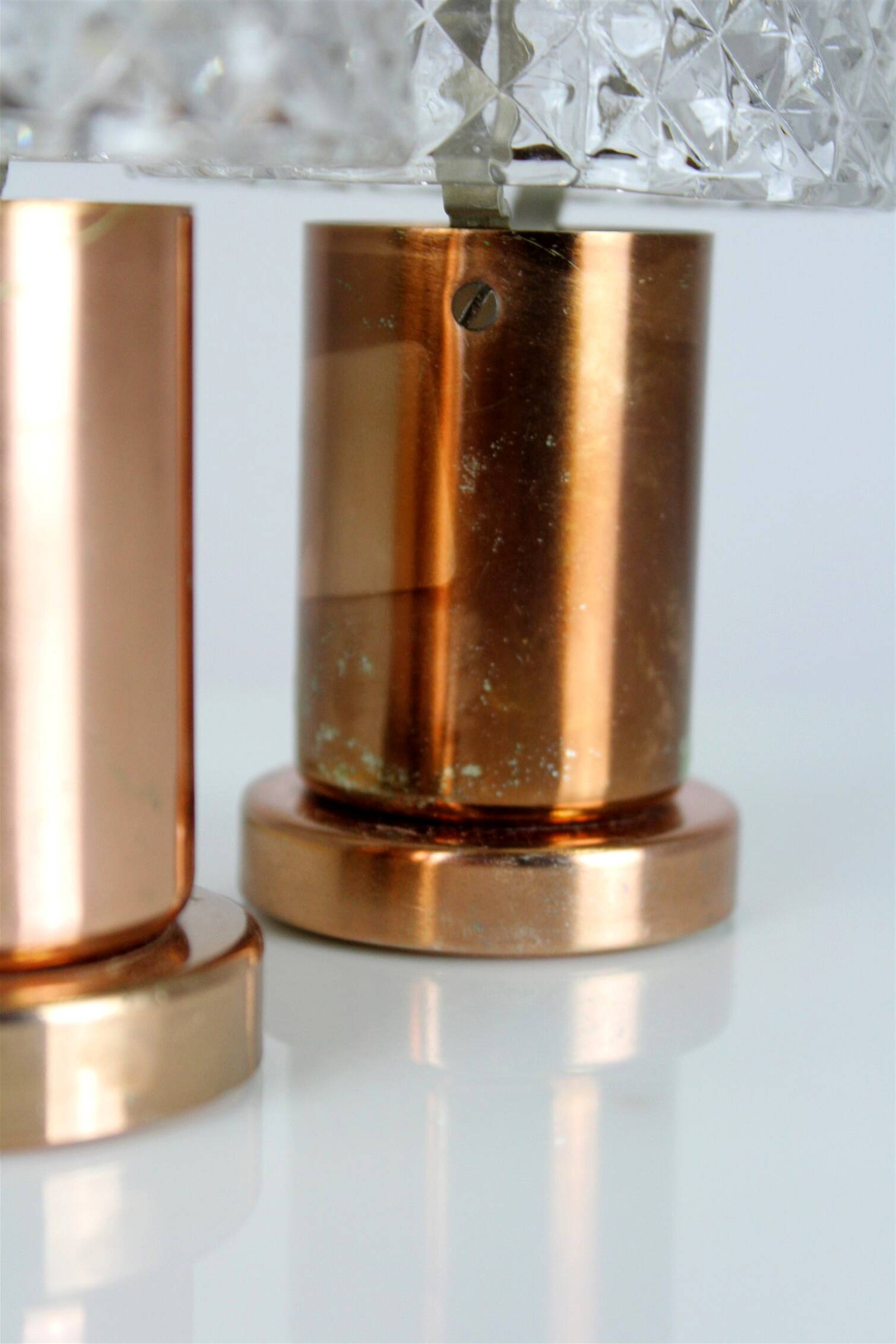 Copper Table Lamps from Kamenicky Senov, 1970s, Set of 2