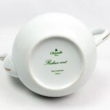 Christofle Paris – Teapot in porcelain, Green Ribbon model