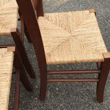 6 rustic Paillé chairs