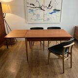 Danish Dining table/desk. Solid teak with oak details. Made in 1960