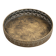 Round metal plate in patinated gold with an openwork border – D30 cm
