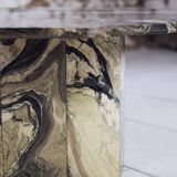 Octagonal coffee table in Cipollino Italian marble, 1980