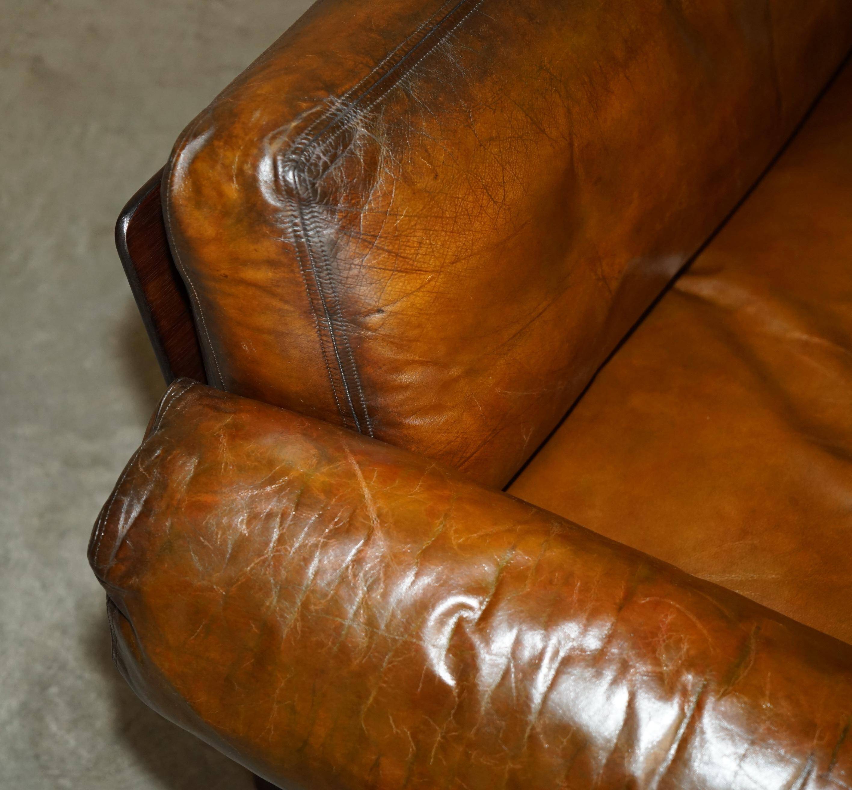 Sigurd Ressell for Vatne Mobler Leather Sofa Hardwood Art Deco