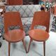 Pair of Scandinavian chairs with round seats, 1950s