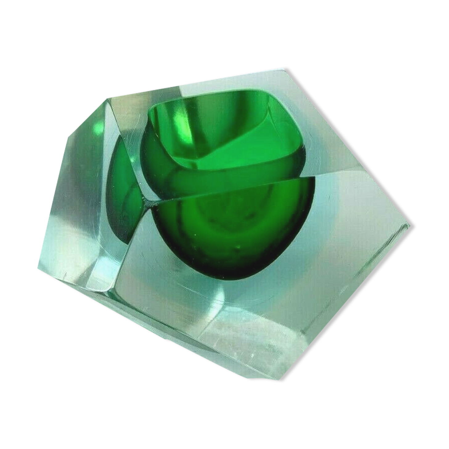 Sulfure presse papier scandinave pan coupe 1960 a facettes