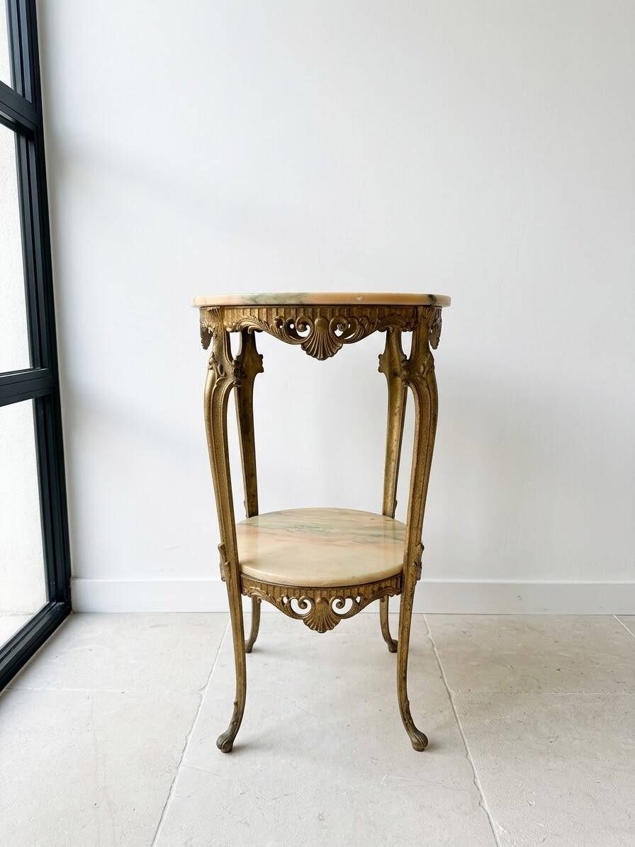 Classic gold marble side table