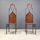 Pair of gothic french high back side chairs, 1960s