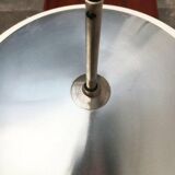 German pendant lamp in aluminium and glass from the Mid-Century space by Doria, 1960s.