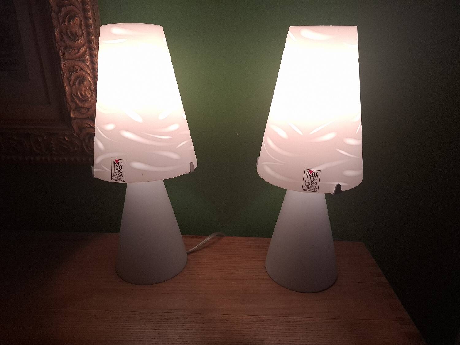 2 Murano bedside lamps, Luce