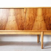 Walnut veneer row edition Bytomskie Zaklady, Polish Mid-Century 1960s