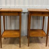 Pair of small side tables in cherry wood.