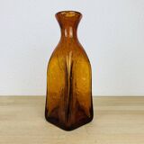 Vintage amber Biot bubbled glass vase