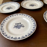 Service of 10 flat ceramic plates St Amand Marie-Rose vintage 20s/30s