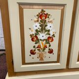 Armoire penderie peint à la main fleurs
