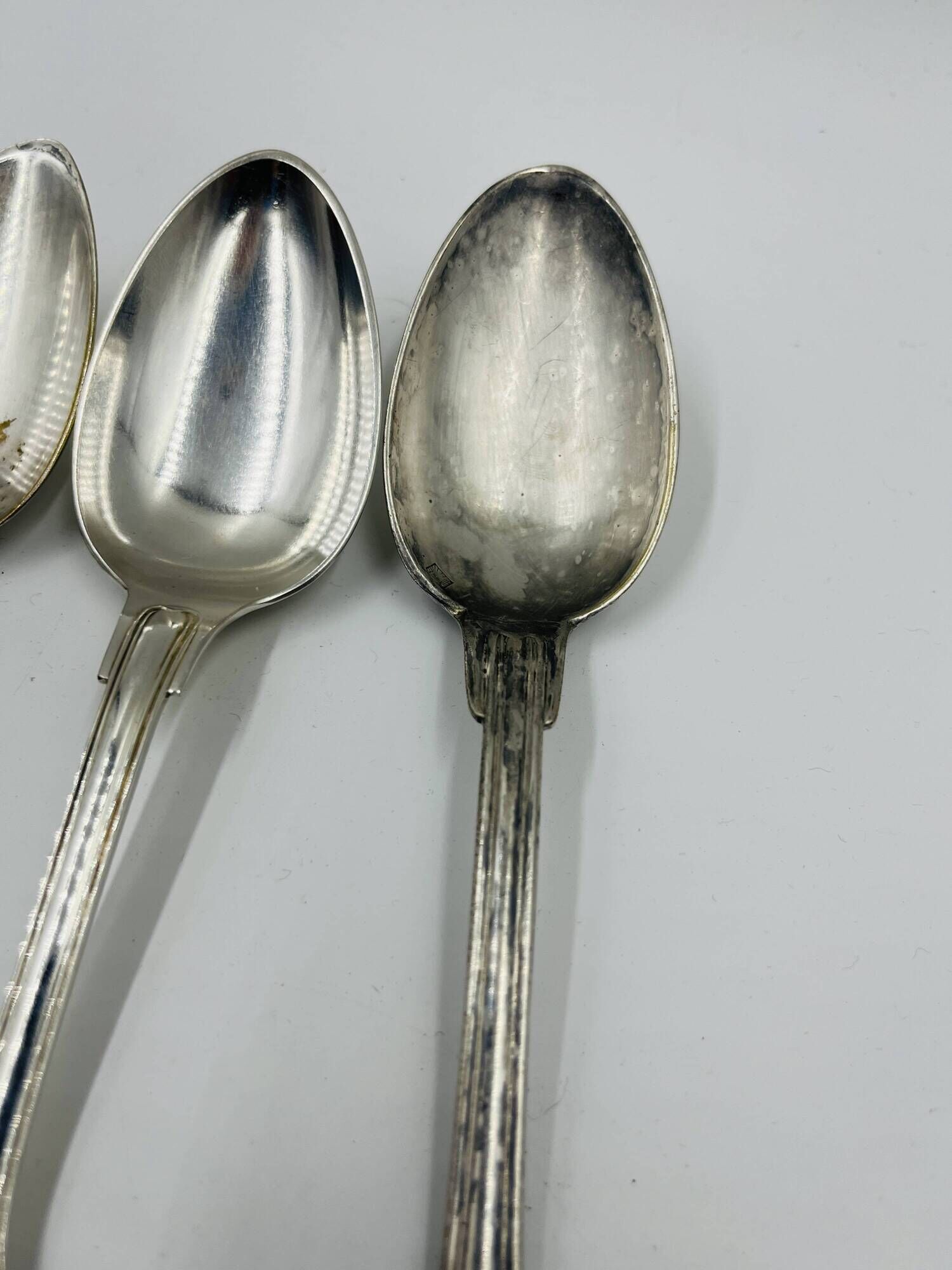 Lot of 6 Silver-Plated Metal Soup Spoons Wiskemann