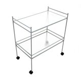 1980s metal and glass serving trolley