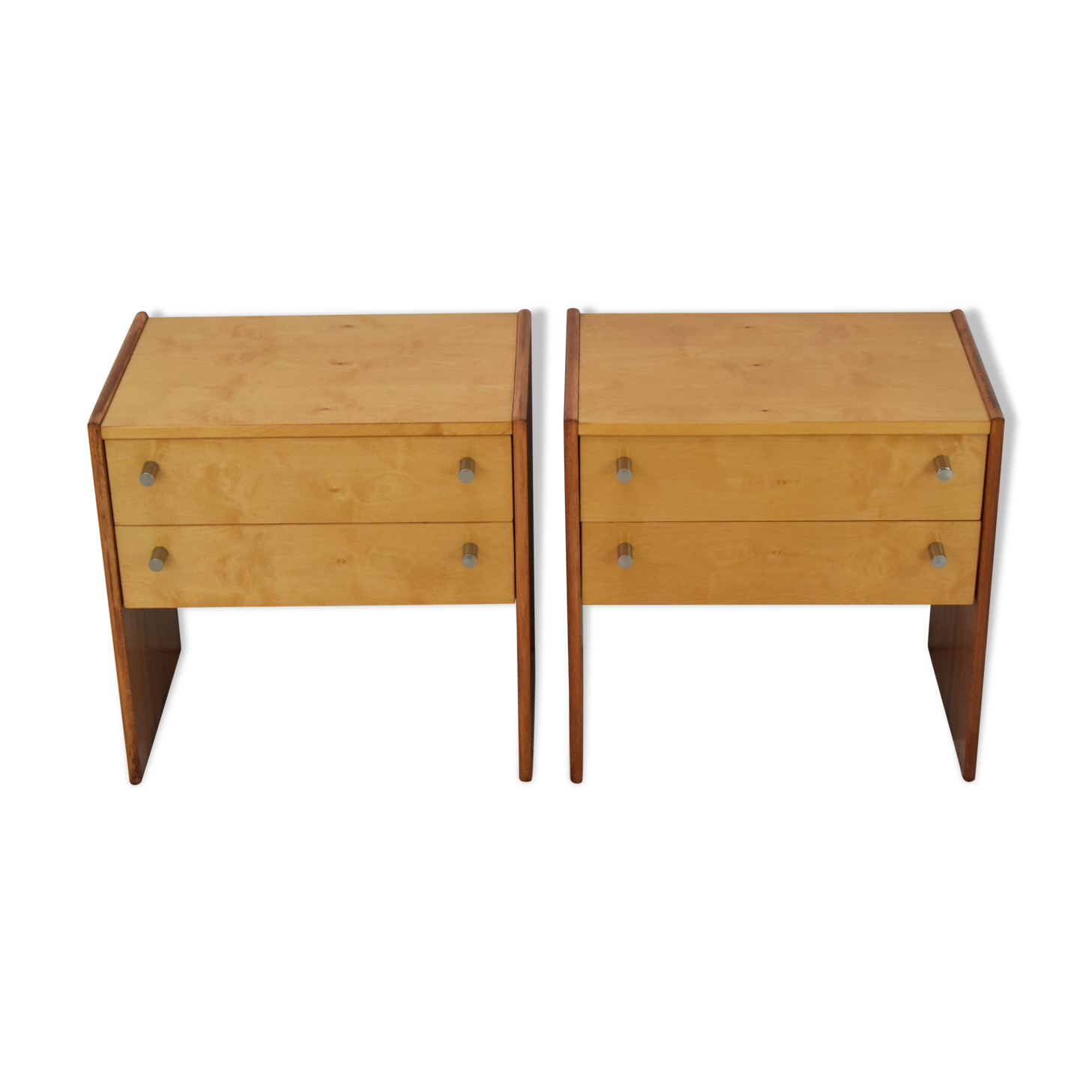 Pair of mid-century Bedside Tables,Bucovice,1970