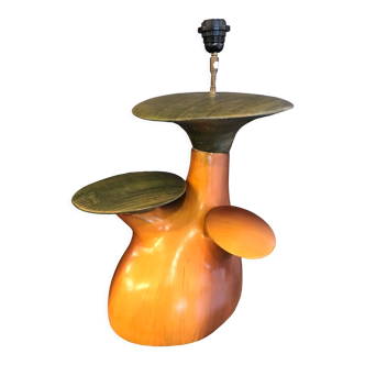 Pied de lampe madagascar forme champignon ceramique creation françois chatain années 80