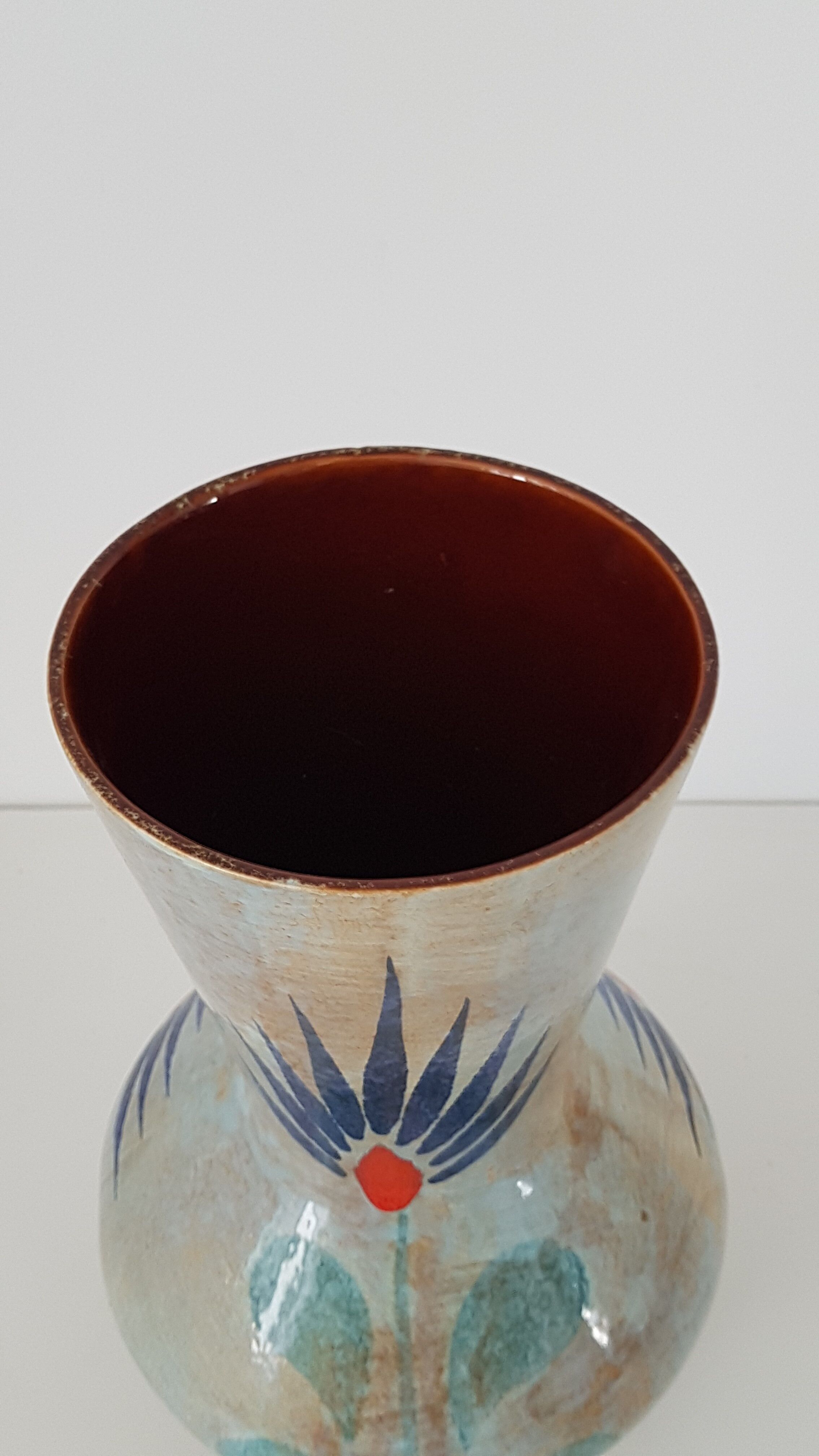 Vintage hand painted ceramic vase