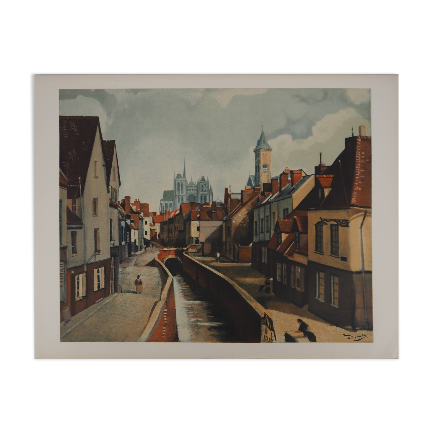 André Derain: Amiens crossed by the Somme, Signed lithograph