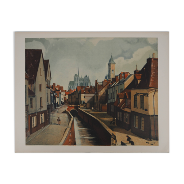 André Derain : Amiens traversé par la Somme, Lithographie signée — Beyit