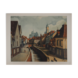 André Derain: Amiens crossed by the Somme, Signed lithograph