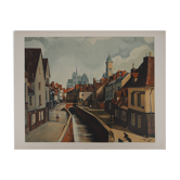 André Derain: Amiens crossed by the Somme, Signed lithograph