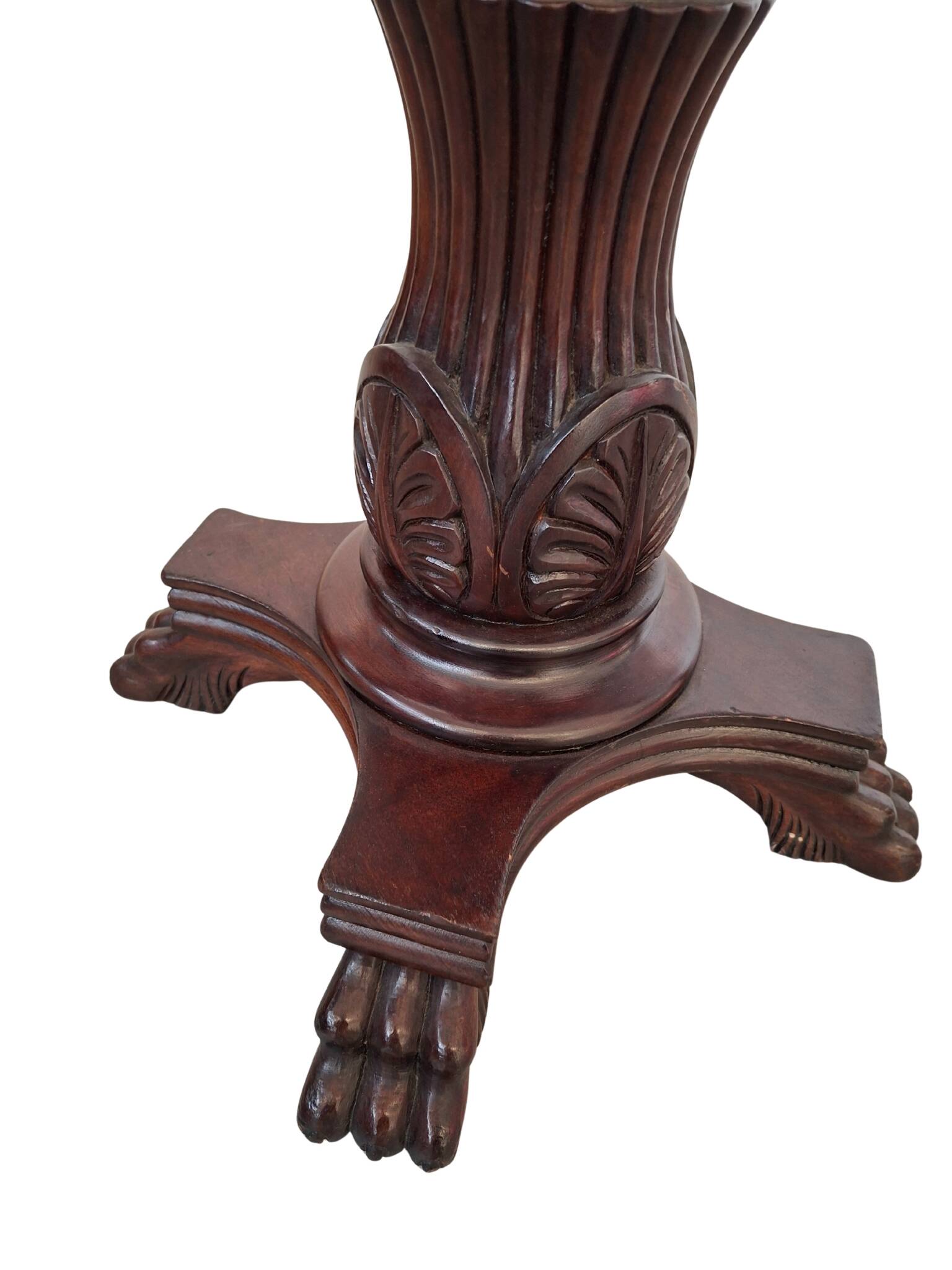 Elegante Colonna Porta-Piante/Busti in Mogano – Vintage Anni '60