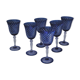 Cristal d'Arques - 6 Verres à eau modèle Valse bleue - Cristal double couche