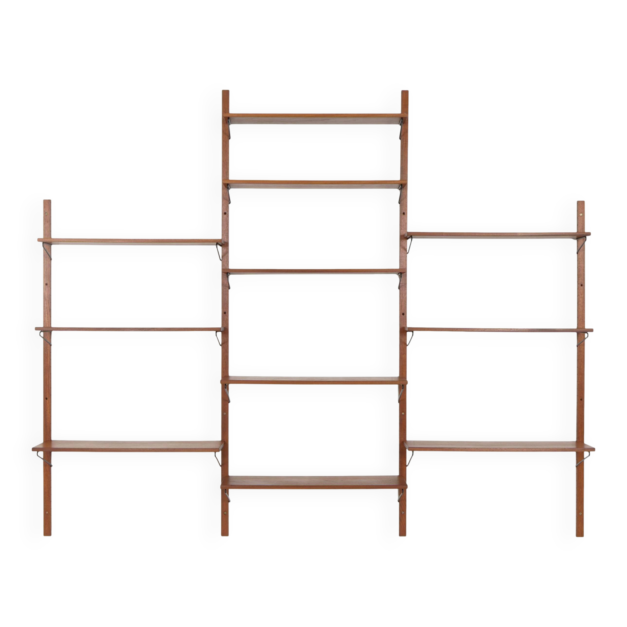 Modular shelving from the 1960s — Danish teak veneer wall system