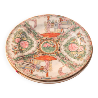 Vintage Japanese artisan plate – hand-decorated porcelain – Ø 30