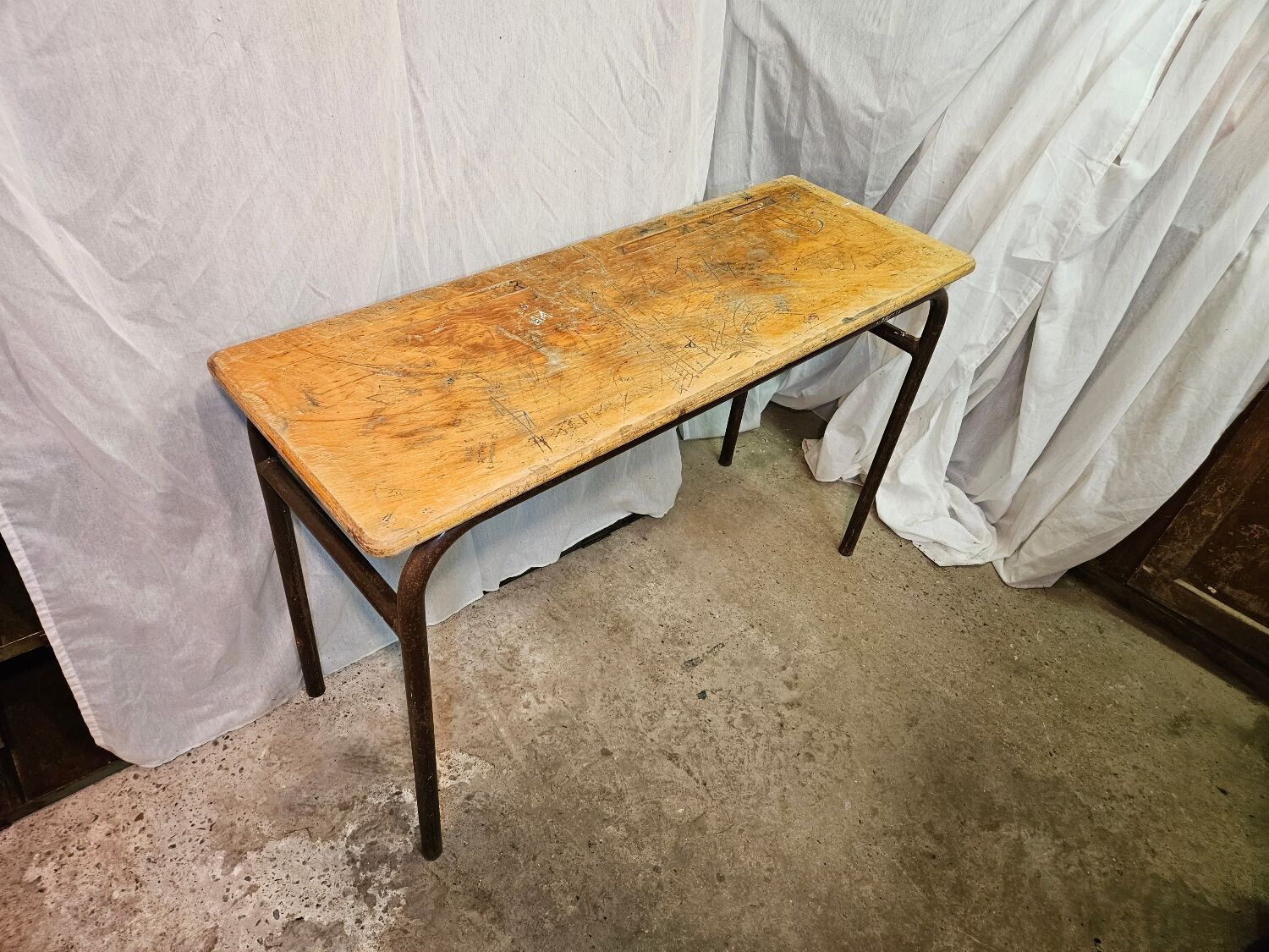 Double school desk 1970