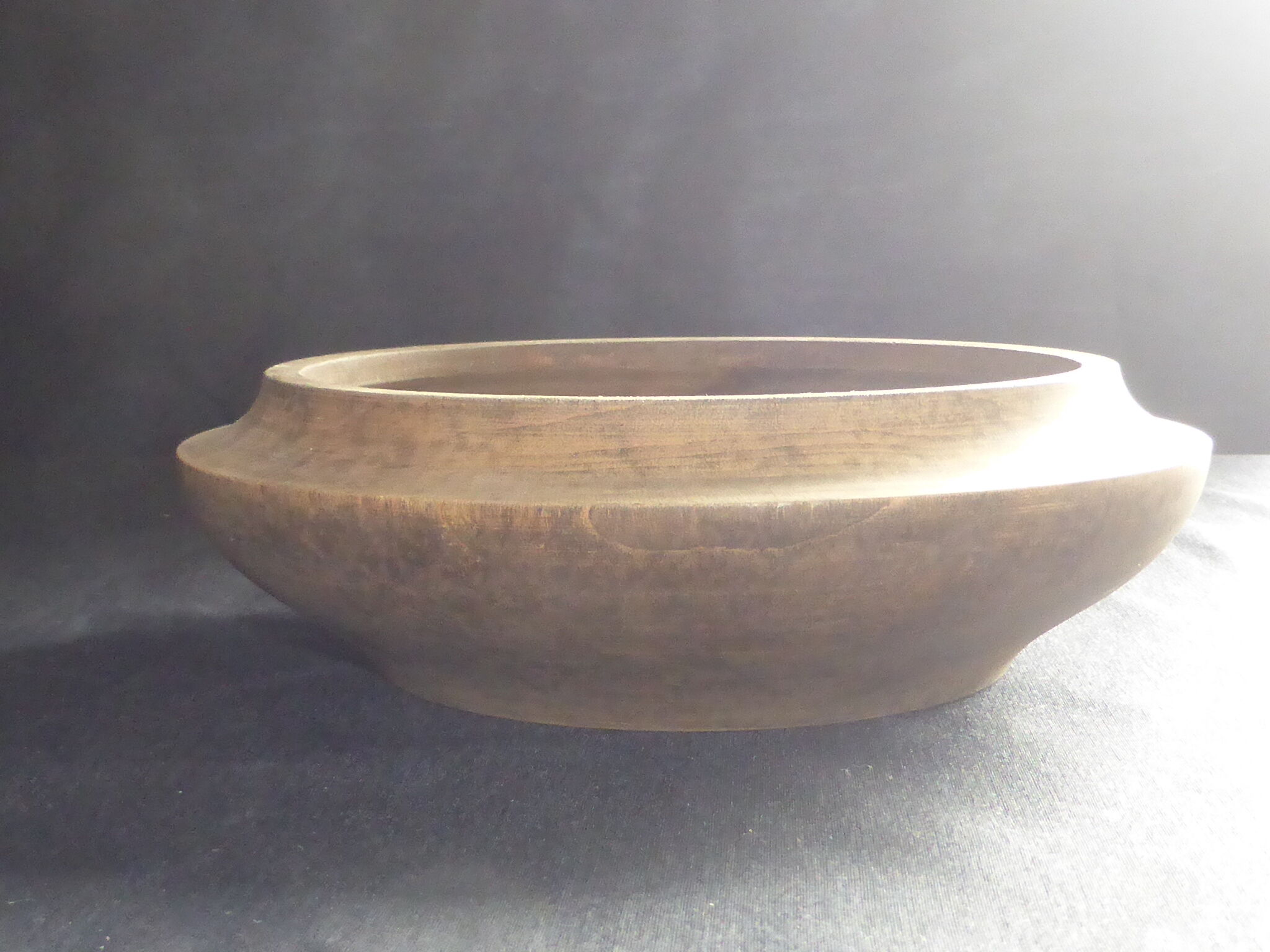 Old round wooden box carved with a rose on the lid-Diameter 16cm