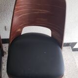 Set of 4 vintage faux wood chairs in the style of Hoswald Haerdtl