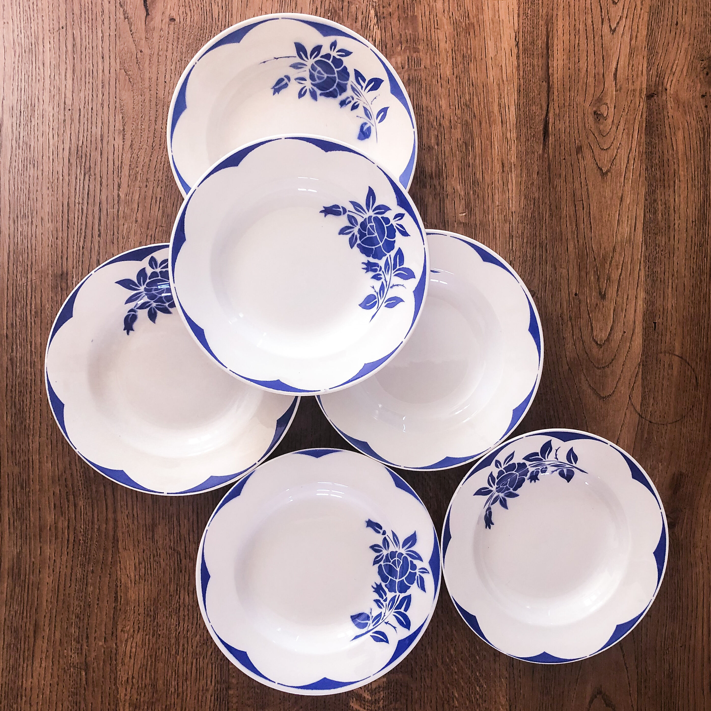 Set of 6 plates digs Digoin Sarreguemines