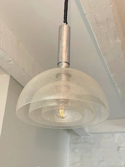 Glass pendant lamp by Carlo Nason for Mazzega, Italy 1970s
