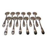 12 silver-plated ice cream scoops, goldsmith Boulenger Regence Berry