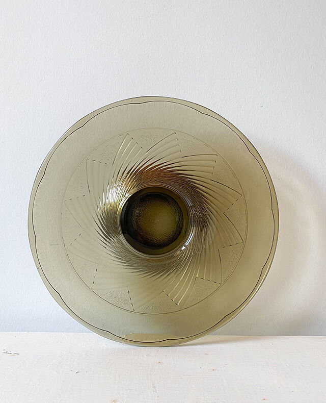 Art Deco fruit cut smoked glass